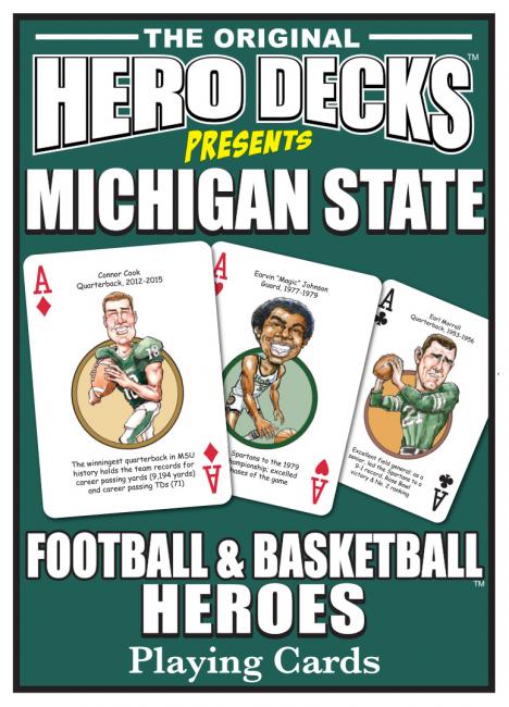 Michigan State Football & Basketball Heroes Playing Cards for Spartan Fans
