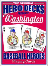 Load image into Gallery viewer, Washington Baseball Heroes Playing Cards for Nationals & Senators Fans