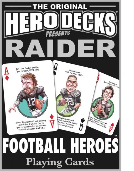 Raider Football Heroes Playing Cards for Raiders Fans