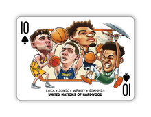 Load image into Gallery viewer, GOAT Deck Single — United Nations of Hardwood: Luka • Jokic • Wemby • Giannis
