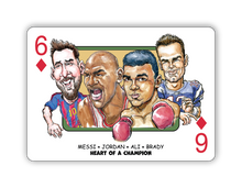 Load image into Gallery viewer, GOAT Deck Single — Heart of a Champion: Messi • Jordan • Ali • Brady
