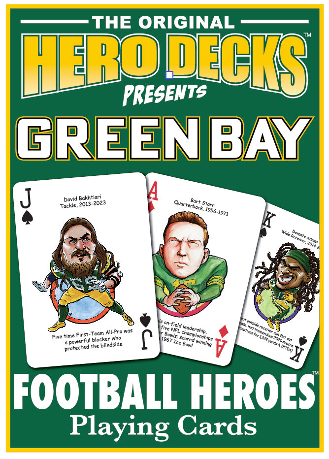 Green Bay Football Heroes Playing Cards for Packers Fans - 13th Edition