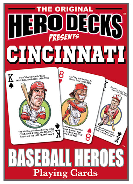 BASEBALL HEROES トレーディングカードセット Cincinnati Baseball Heroes Playing Cards for Reds Fans – Hero Decks