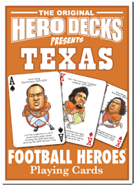 Texas Football Heroes Playing Cards for Longhorns Fans