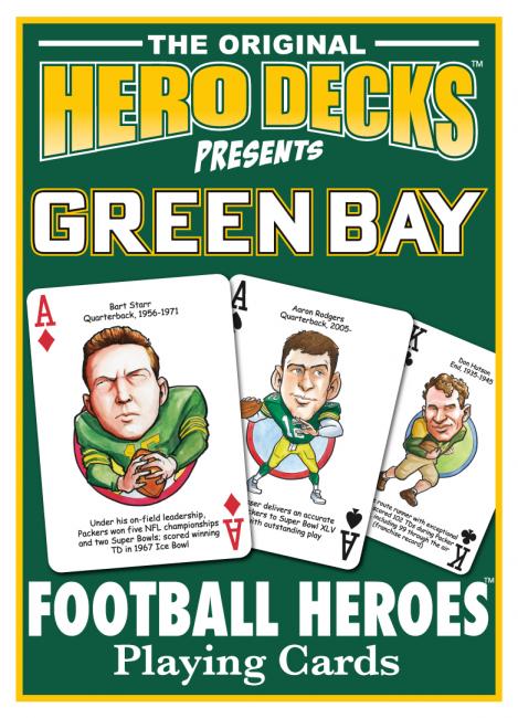 Green Bay Football Heroes Playing Cards for Packers Fans