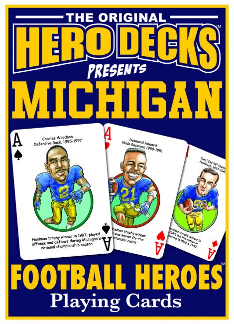 Michigan Football Heroes Playing Cards for Wolverine Fans
