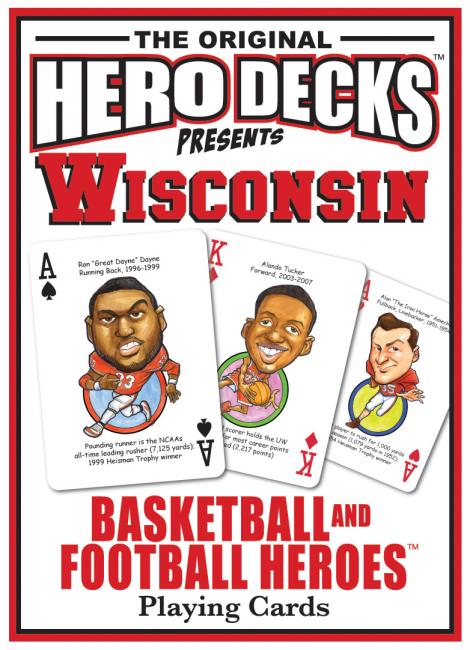 Wisconsin Football & Basketball Heroes Playing Cards for Badgers Fans