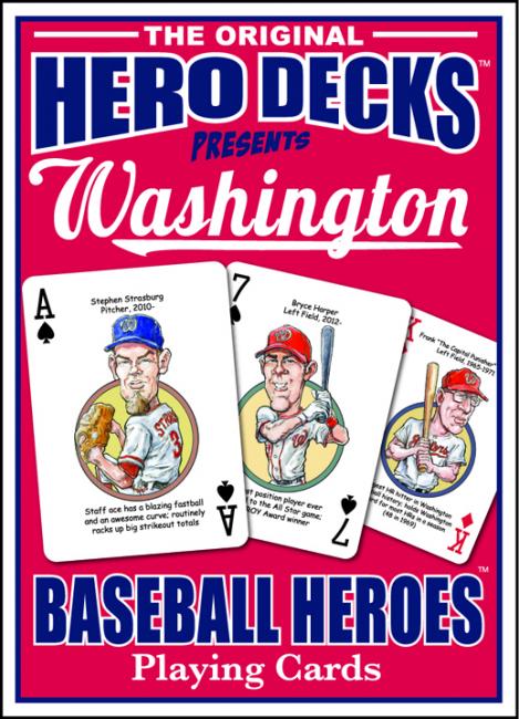 Washington Baseball Heroes Playing Cards for Nationals & Senators Fans